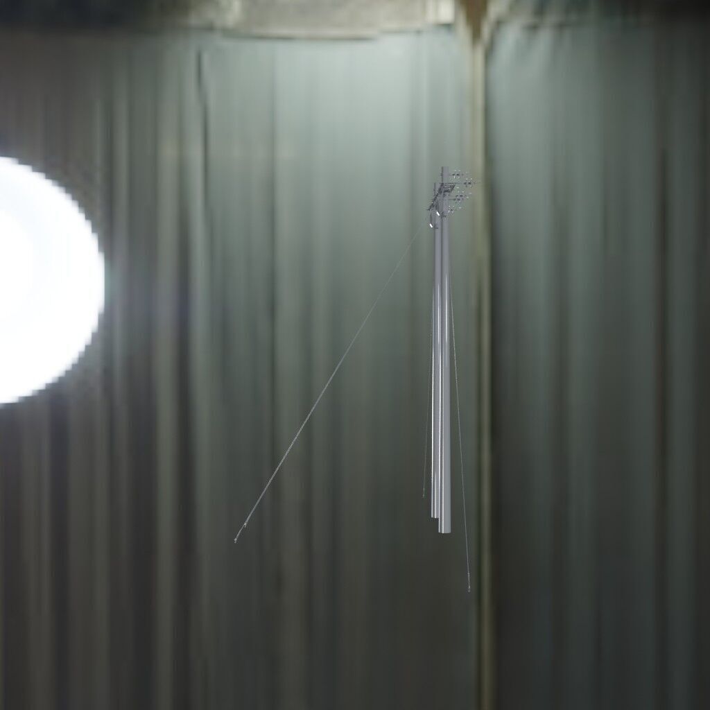 Electronic Concrete Pole Low-poly 3D model_3