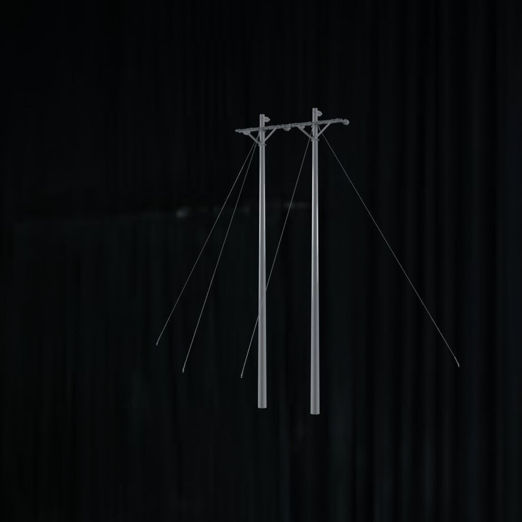 Electronic Concrete Pole Low-poly 3D model_2