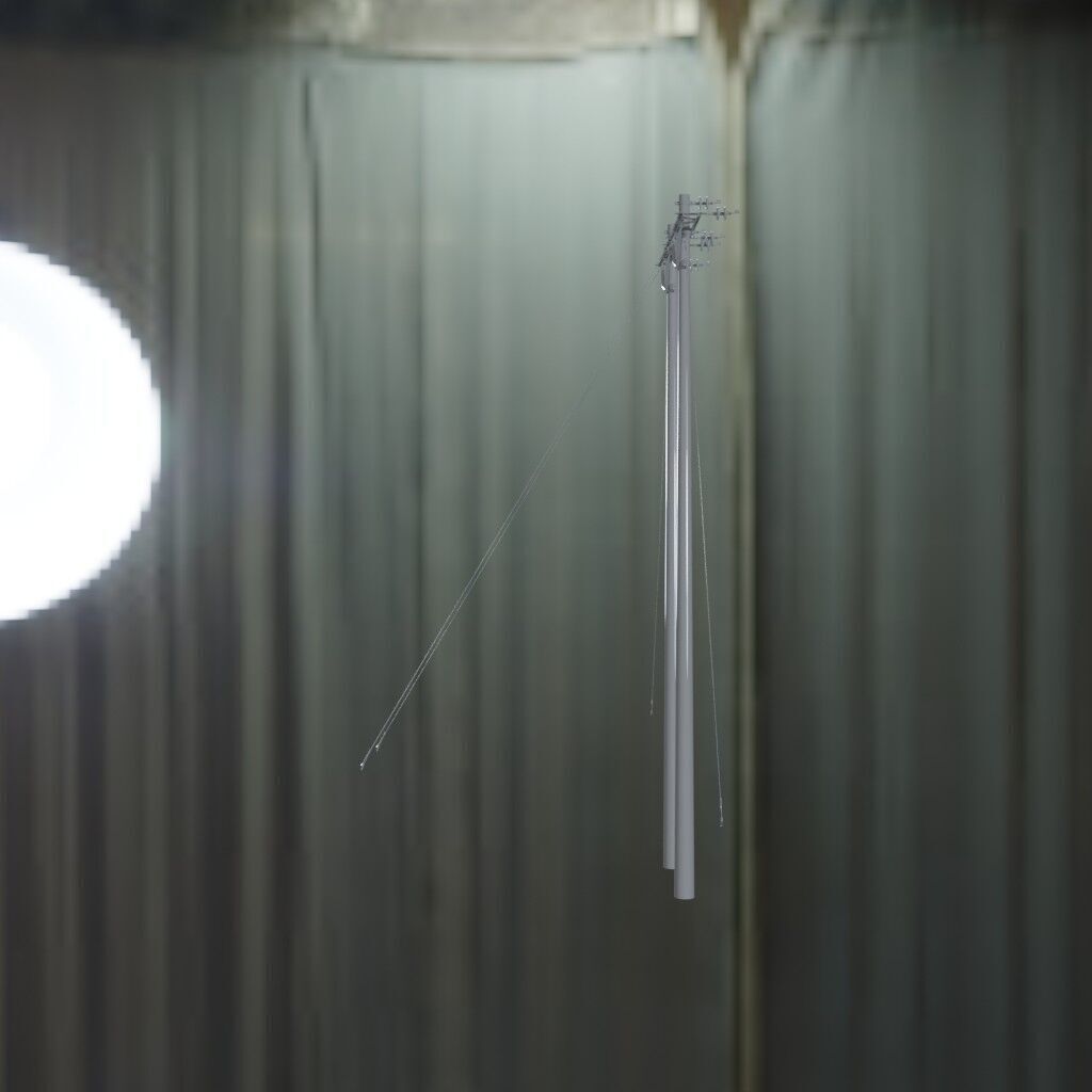 Electronic Concrete Pole Low-poly 3D model_3