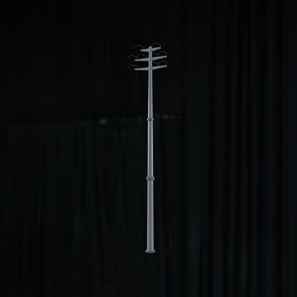 Electronic Concrete Pole Low-poly 3D model_2