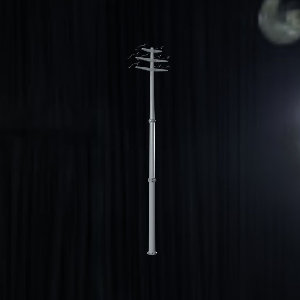 Electronic Concrete Pole Low-poly 3D model_1