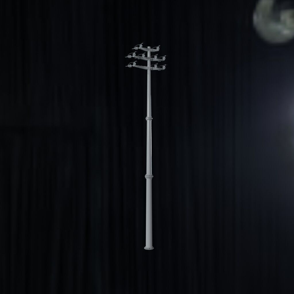 Electronic Concrete Pole Low-poly 3D model_1
