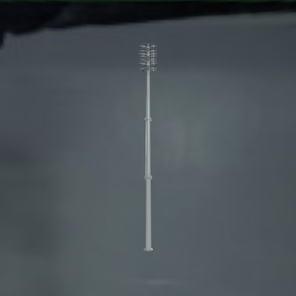 Electronic Concrete Pole Low-poly 3D model_0