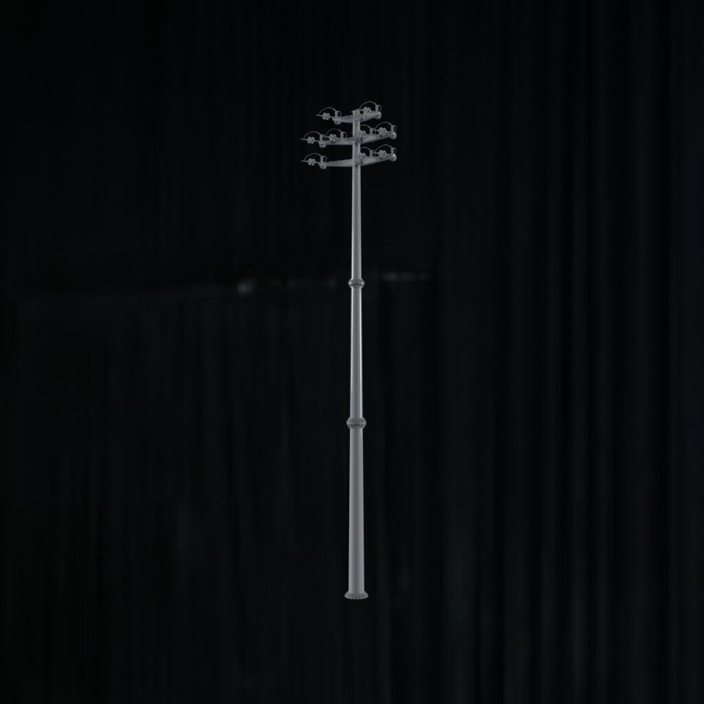 Electronic Concrete Pole Low-poly 3D model_2