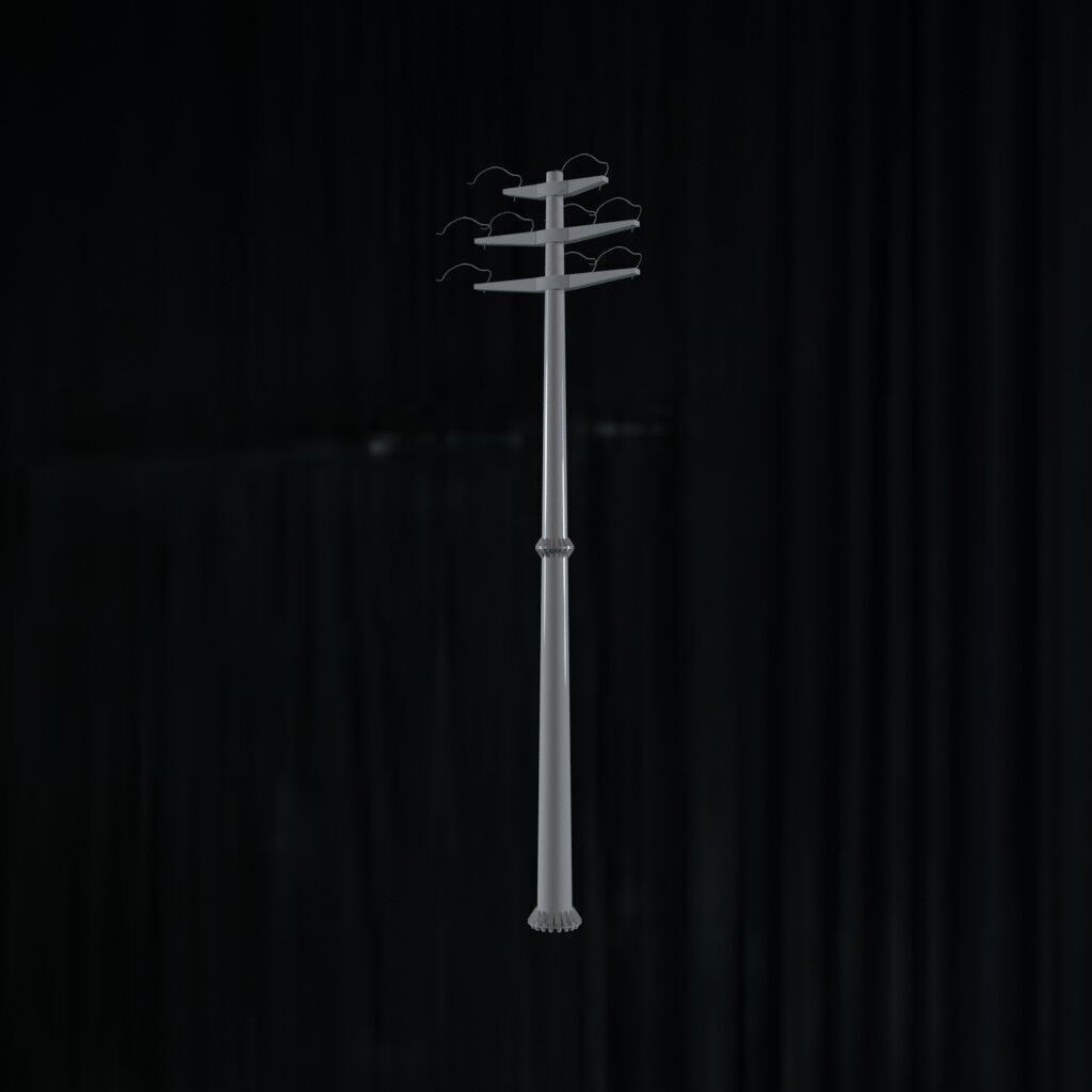 Electronic Concrete Pole Low-poly 3D model_2