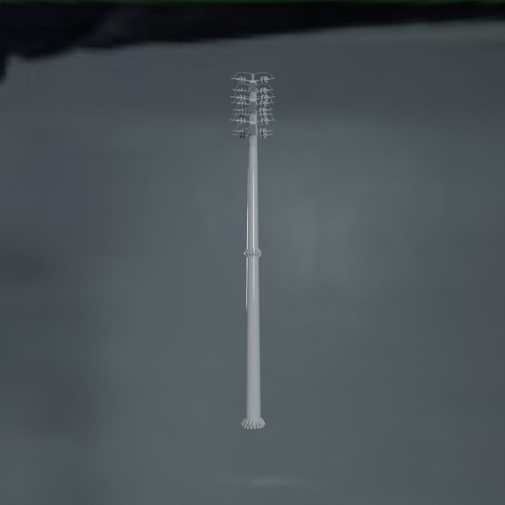 Electronic Concrete Pole Low-poly 3D model_0