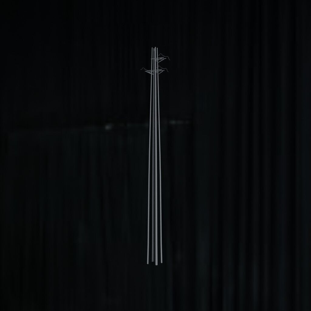 Electronic Concrete Pole Low-poly 3D model_2