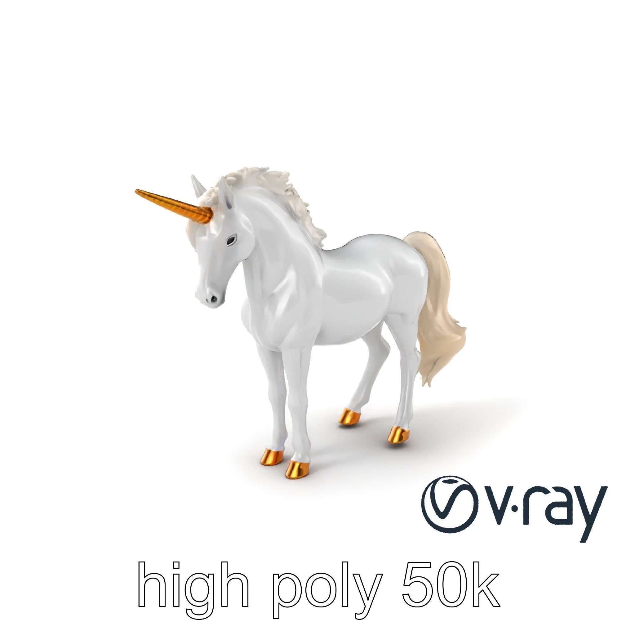 Majestic Unicorn Fantasy Creature Model Pack Low-poly 3D model_6