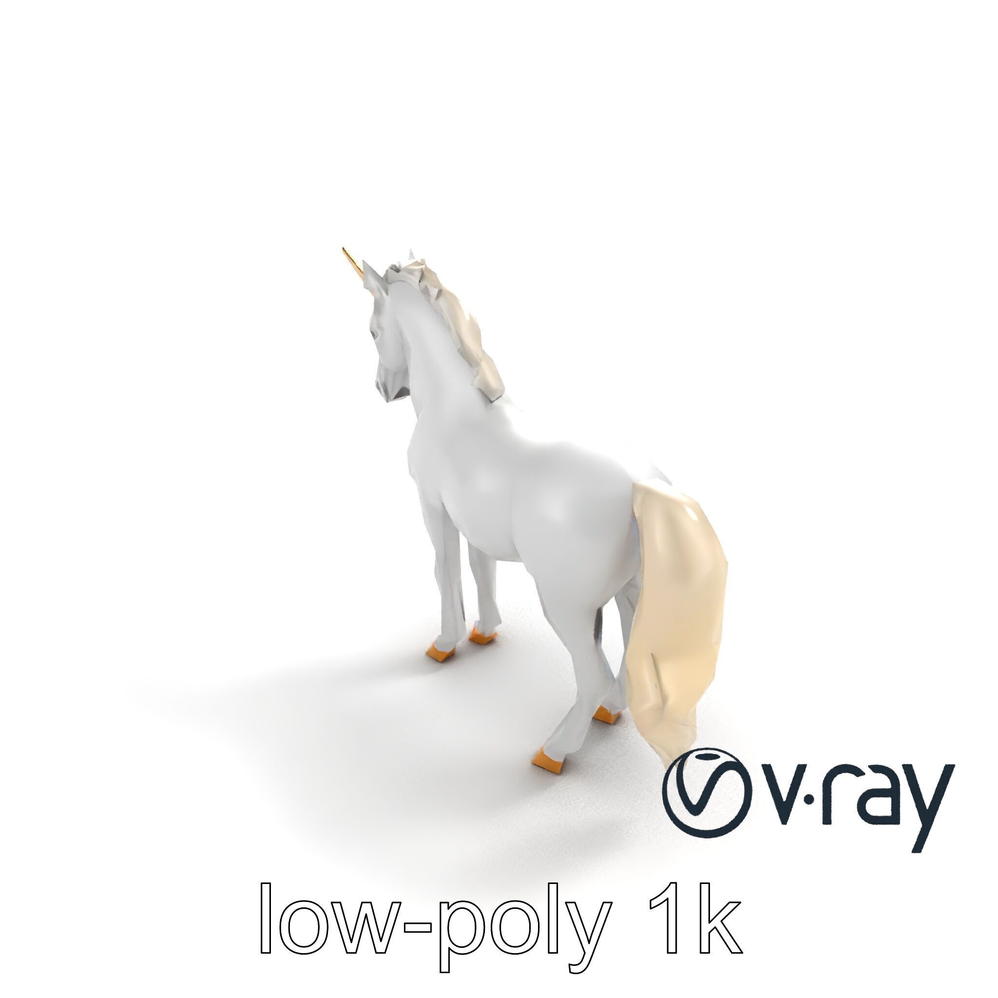 Majestic Unicorn Fantasy Creature Model Pack Low-poly 3D model_5