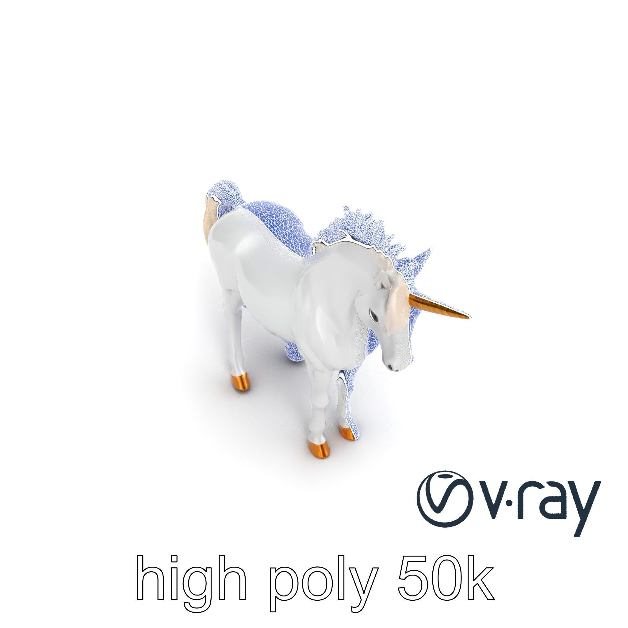 Majestic Unicorn Fantasy Creature Model Pack Low-poly 3D model_13