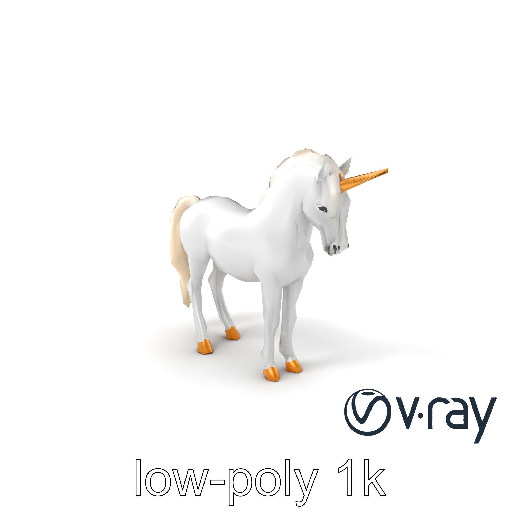 Majestic Unicorn Fantasy Creature Model Pack Low-poly 3D model_2
