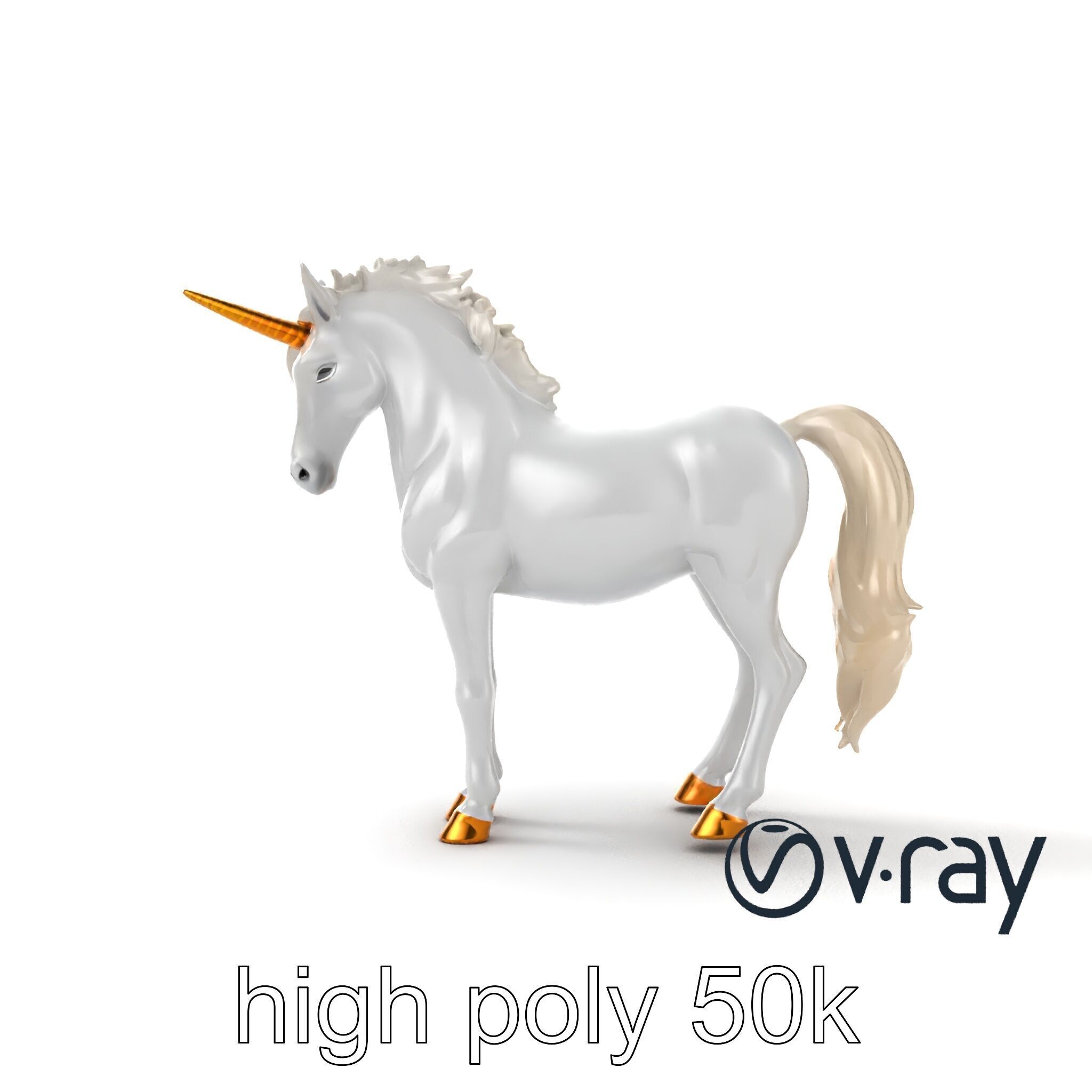 Majestic Unicorn Fantasy Creature Model Pack Low-poly 3D model_16