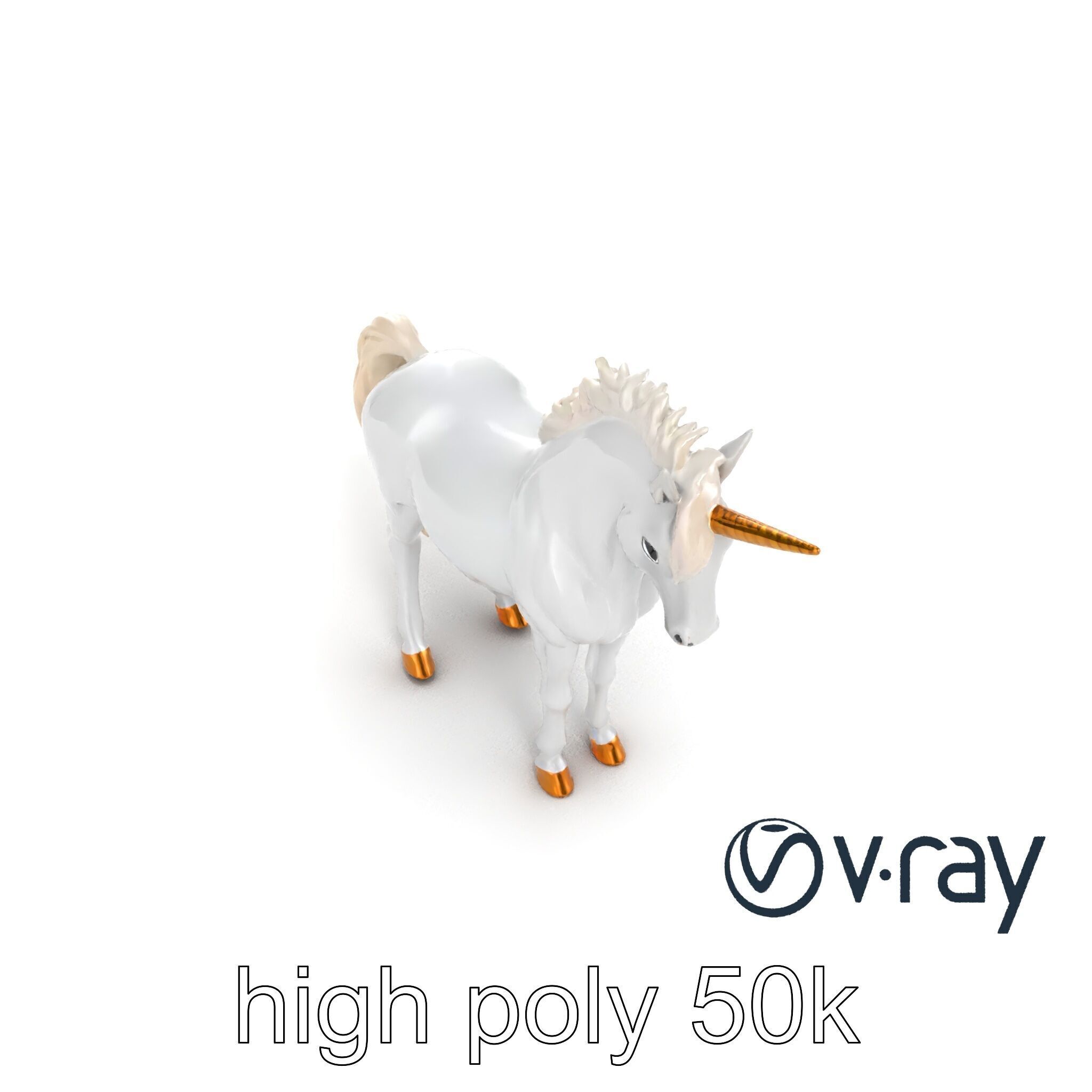 Majestic Unicorn Fantasy Creature Model Pack Low-poly 3D model_14