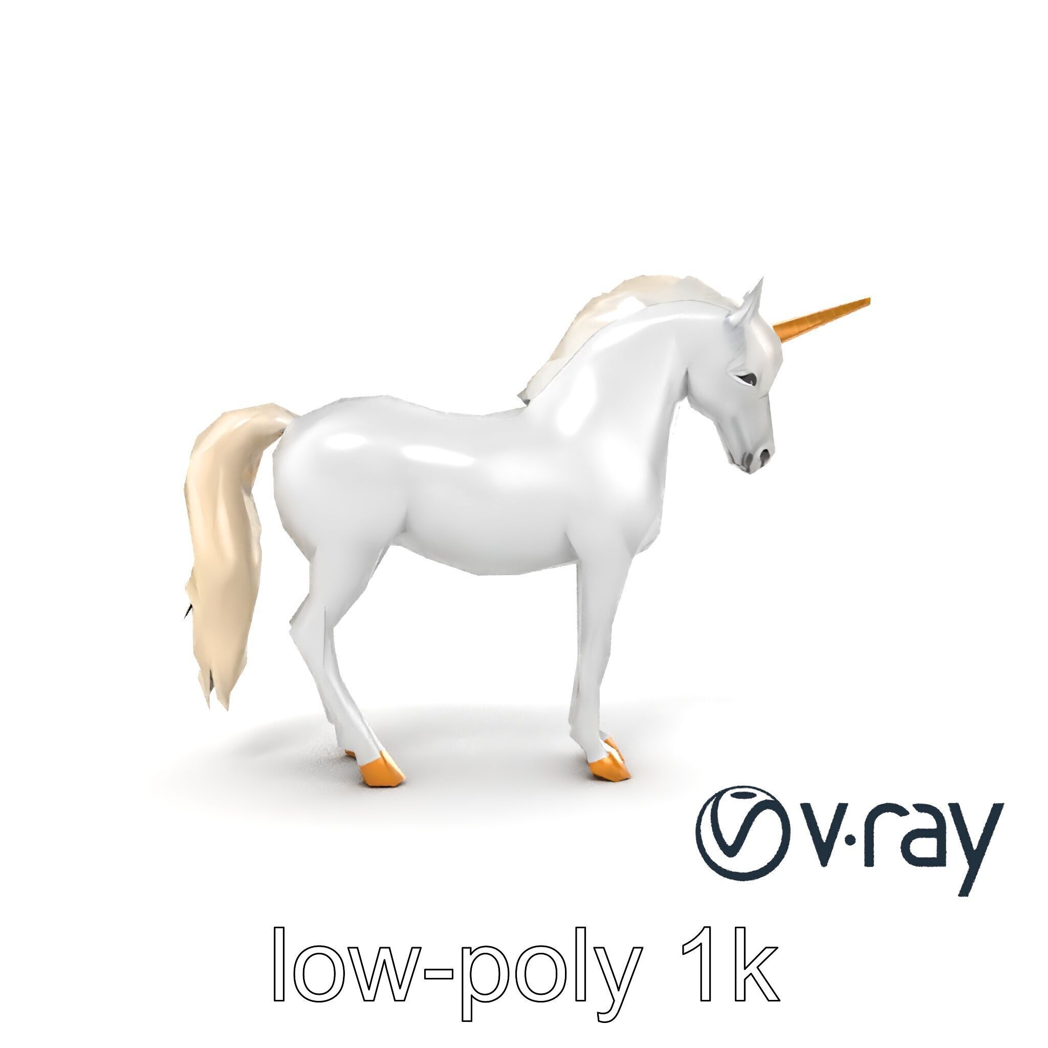 Majestic Unicorn Fantasy Creature Model Pack Low-poly 3D model_20