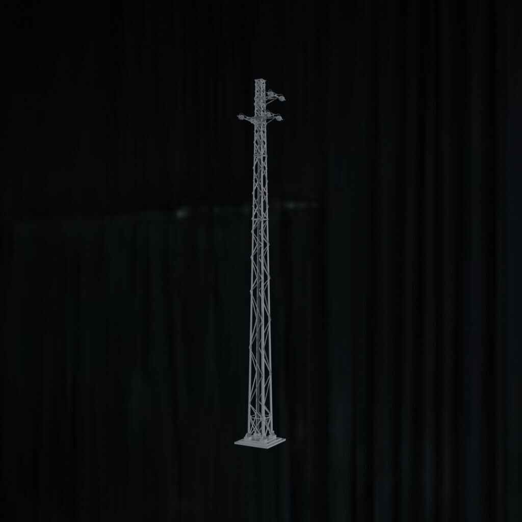 Electronic Steel Tower Low-poly 3D model_2
