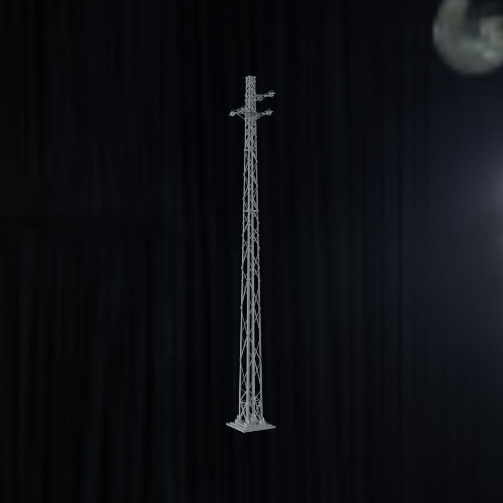 Electronic Steel Tower Low-poly 3D model_1