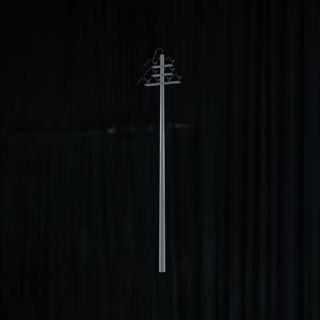 Electronic Concrete Pole Low-poly 3D model_2
