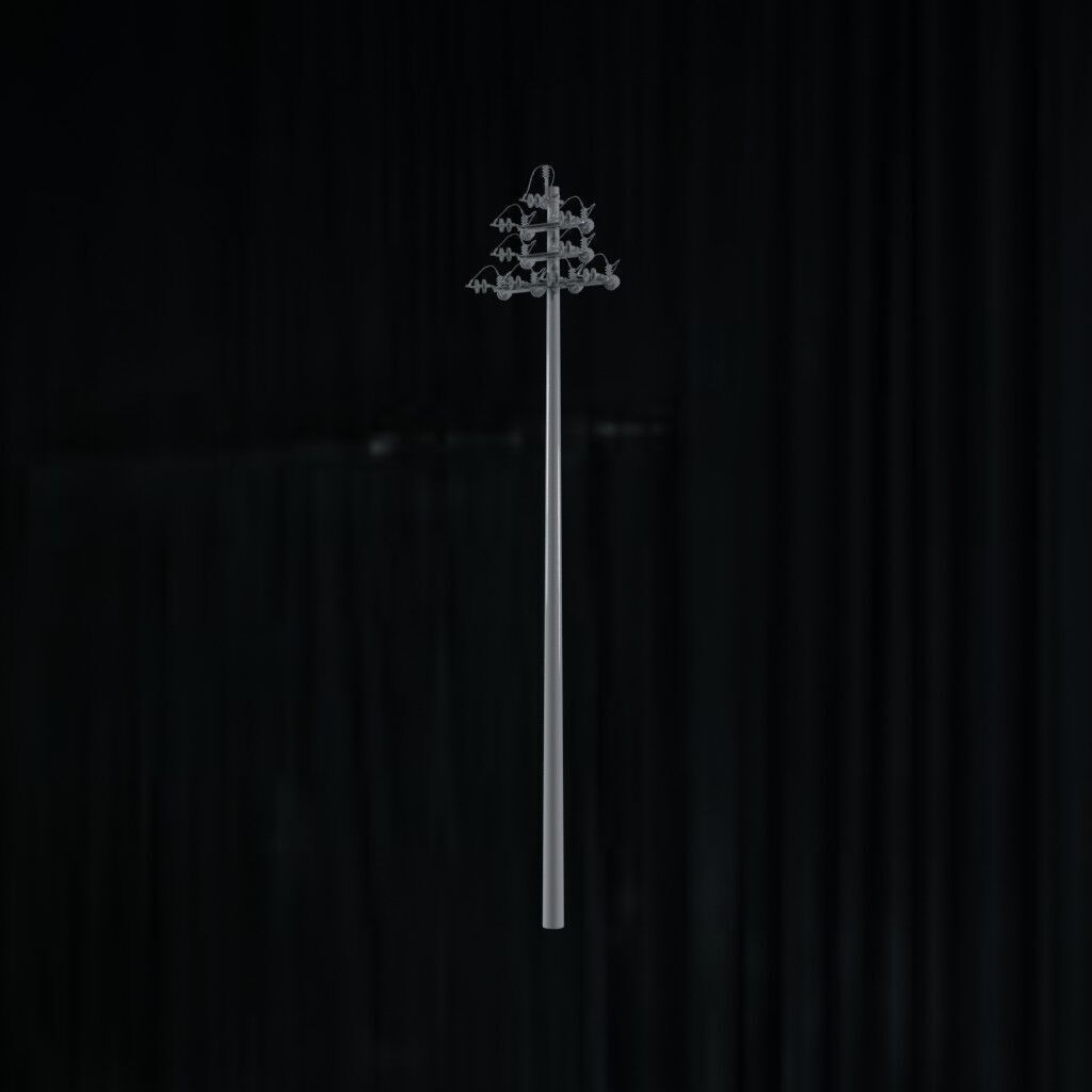 Electronic Concrete Pole Low-poly 3D model_2