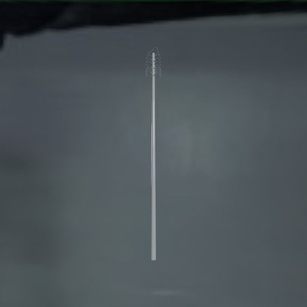 Electronic Concrete Pole Low-poly 3D model_0