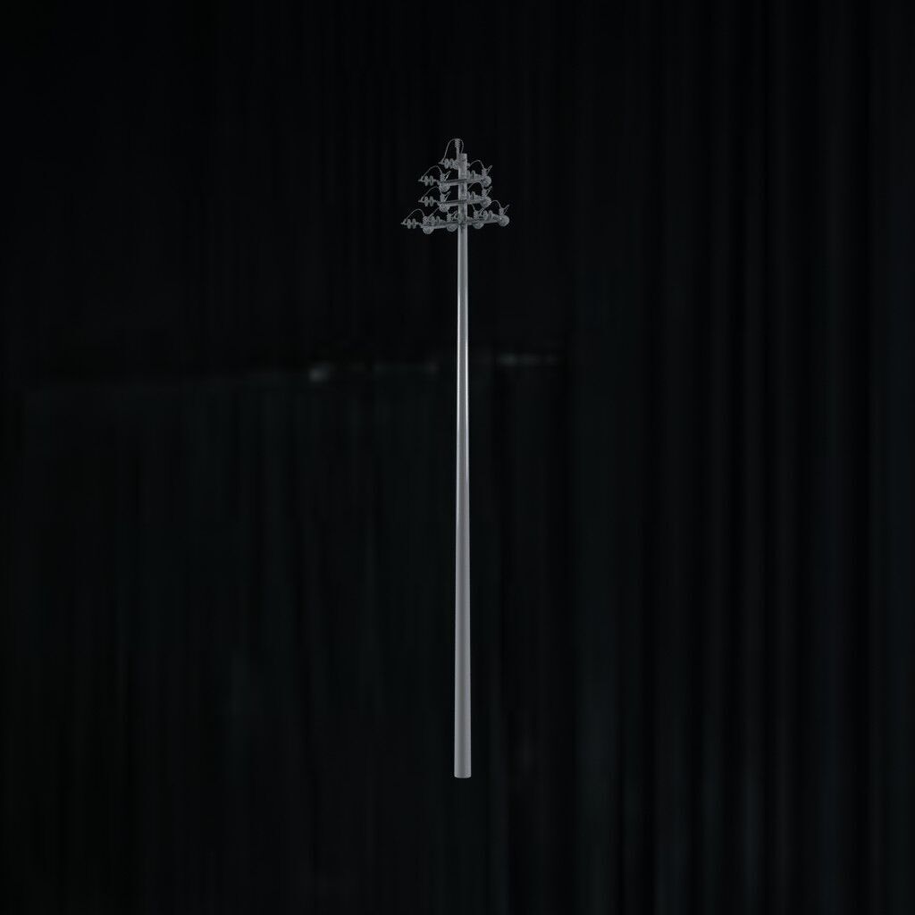 Electronic Concrete Pole Low-poly 3D model_2