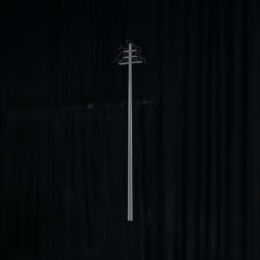 Electronic Concrete Pole Low-poly 3D model_2