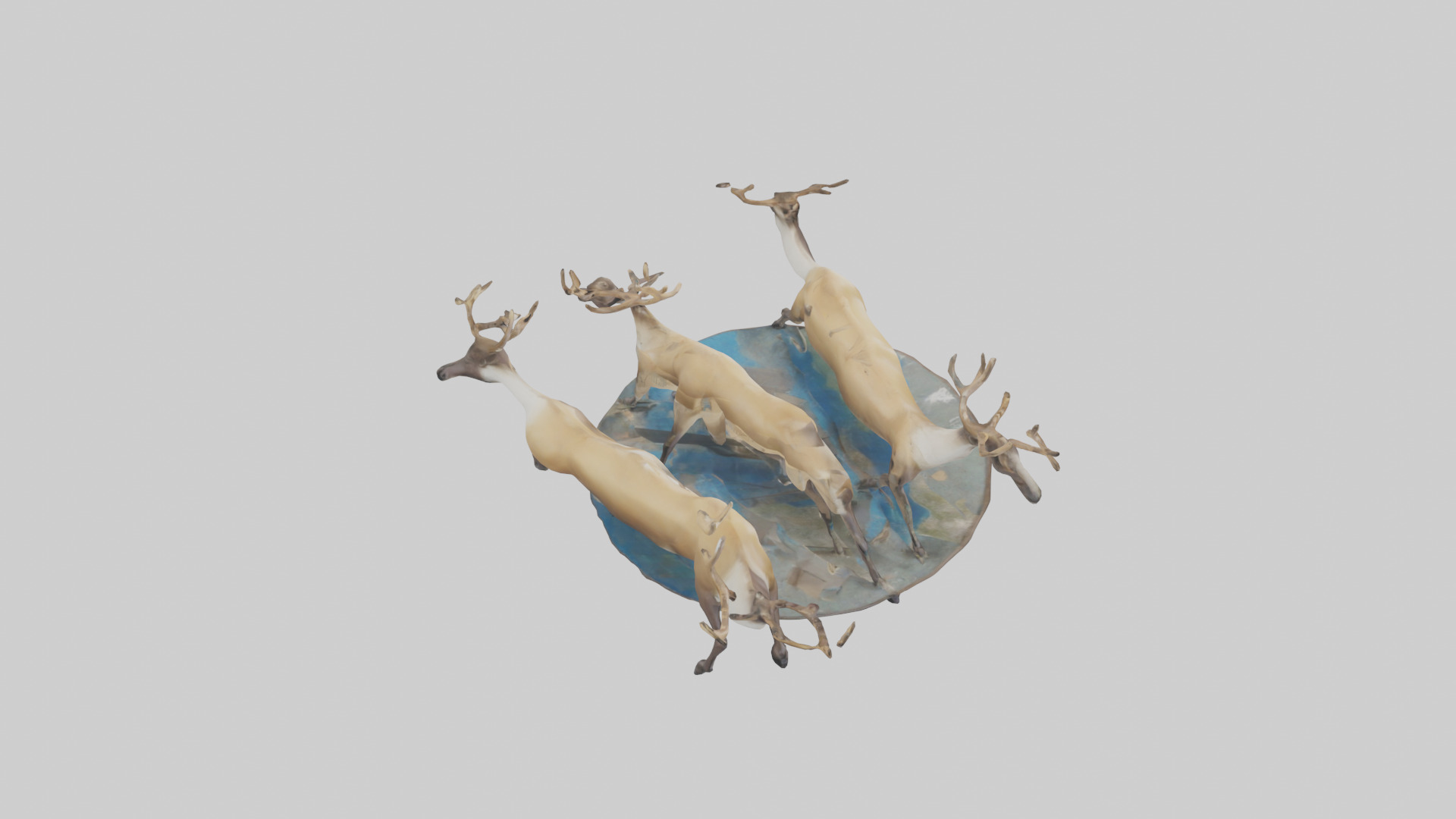 Caribou migrating model Low-poly 3D model_28