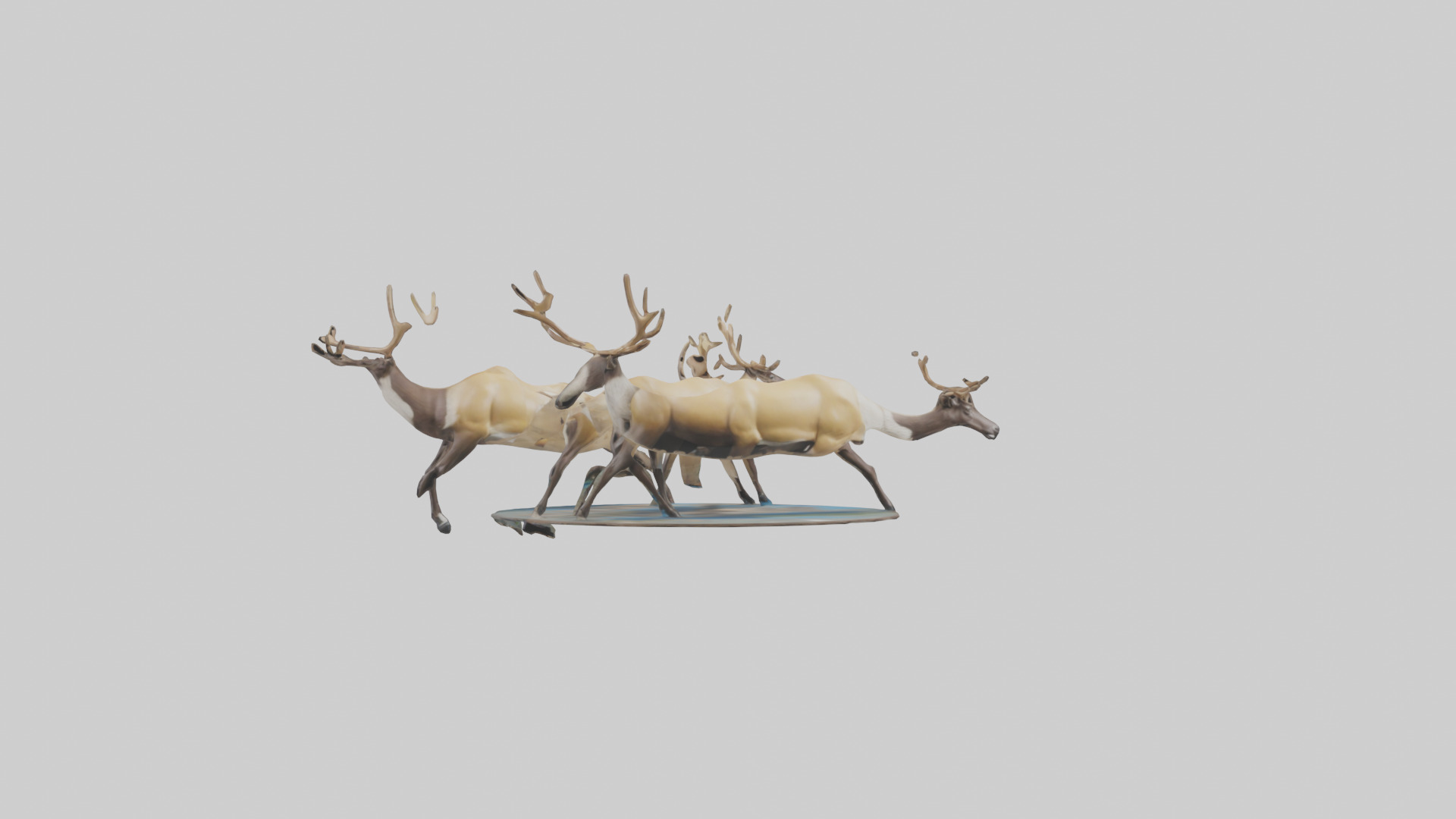 Caribou migrating model Low-poly 3D model_20
