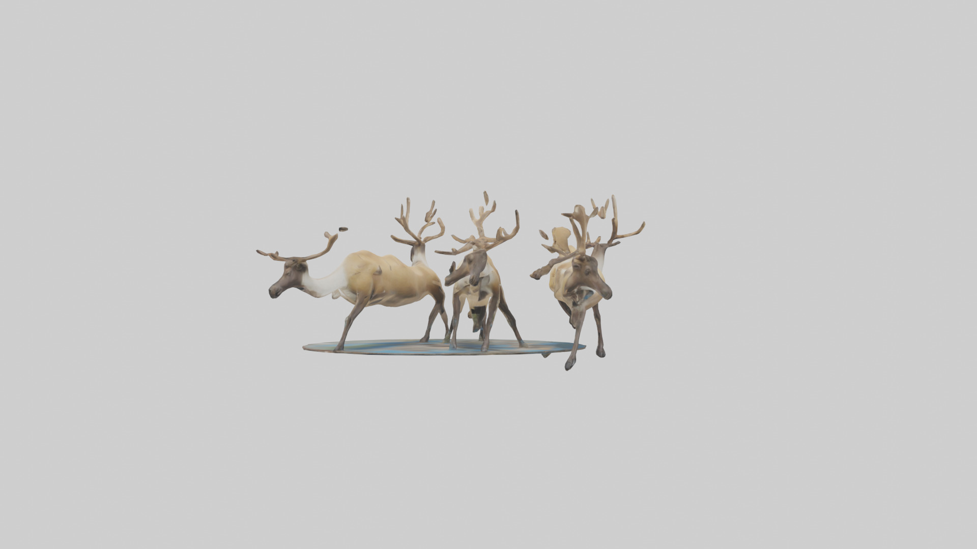 Caribou migrating model Low-poly 3D model_1