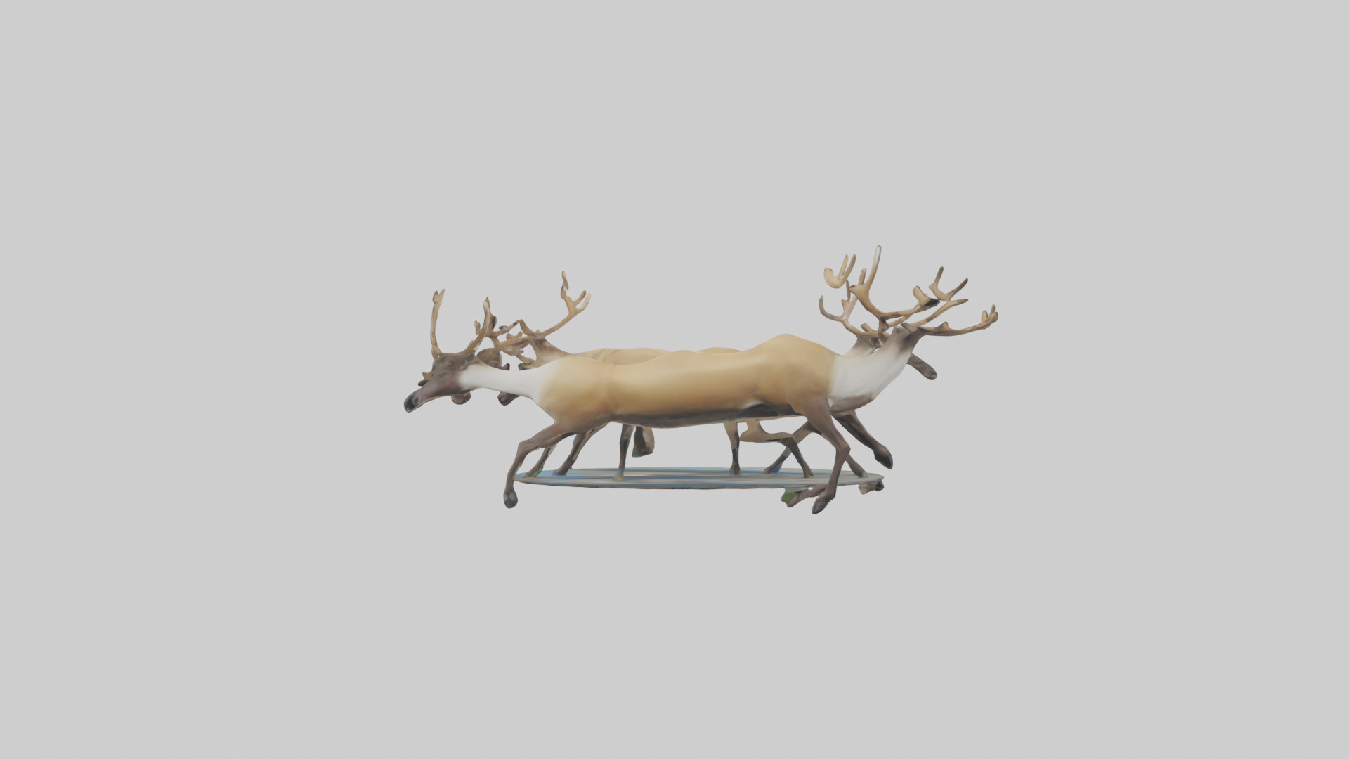 Caribou migrating model Low-poly 3D model_2