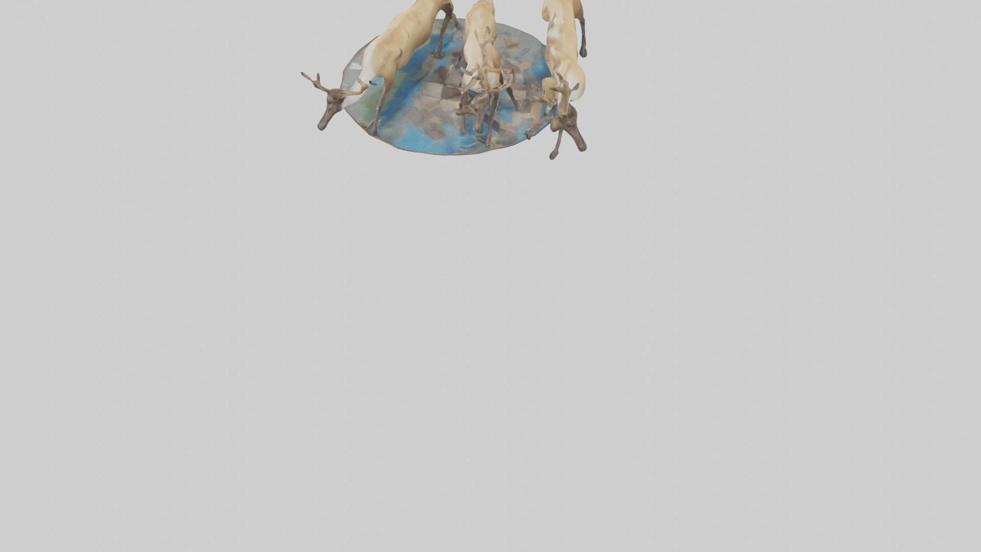 Caribou migrating model Low-poly 3D model_3