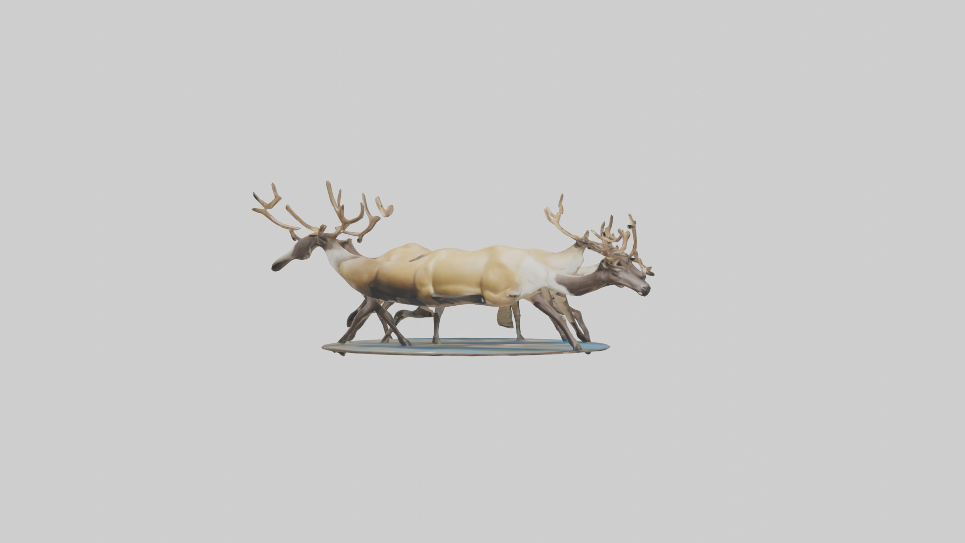 Caribou migrating model Low-poly 3D model_8