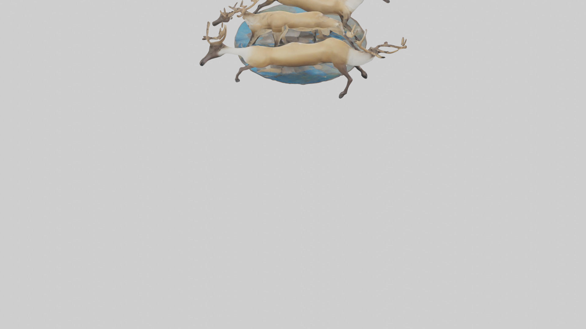 Caribou migrating model Low-poly 3D model_4