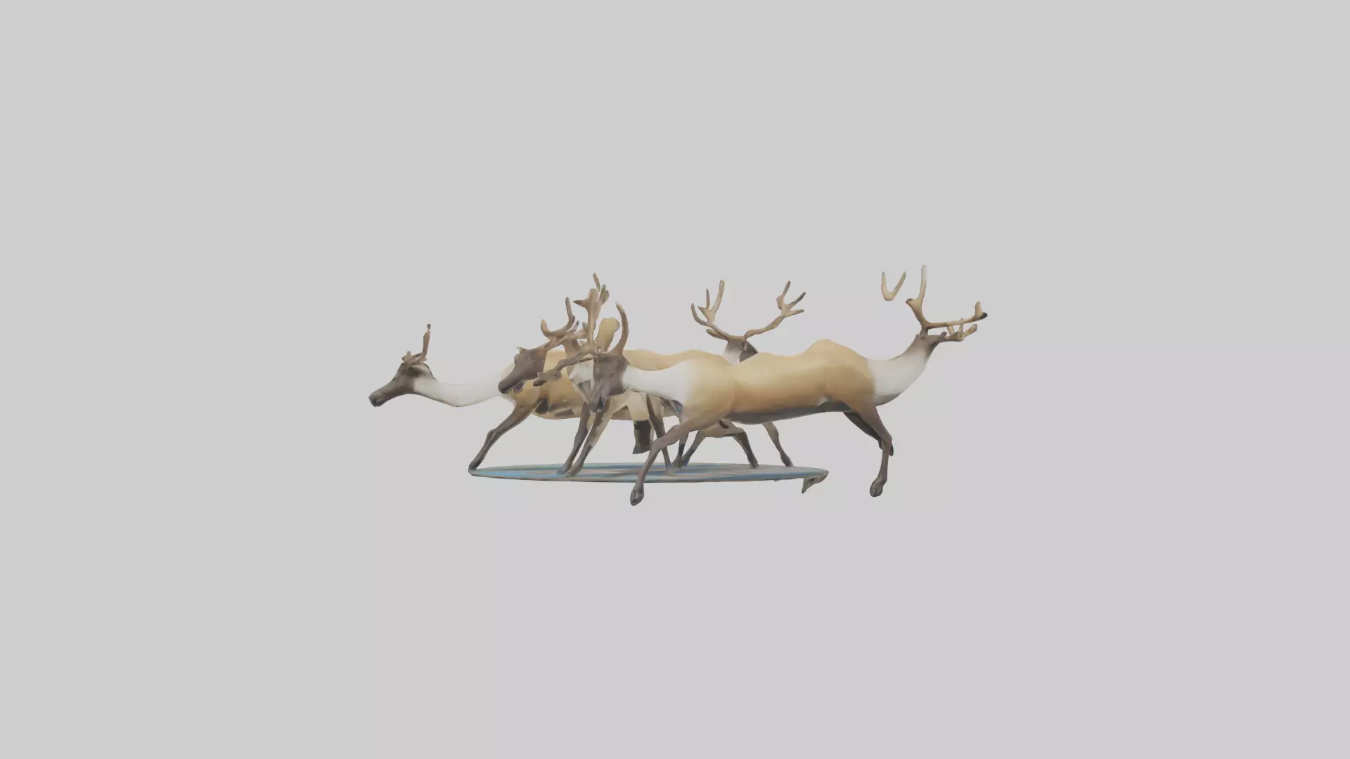 Caribou migrating model Low-poly 3D model_0