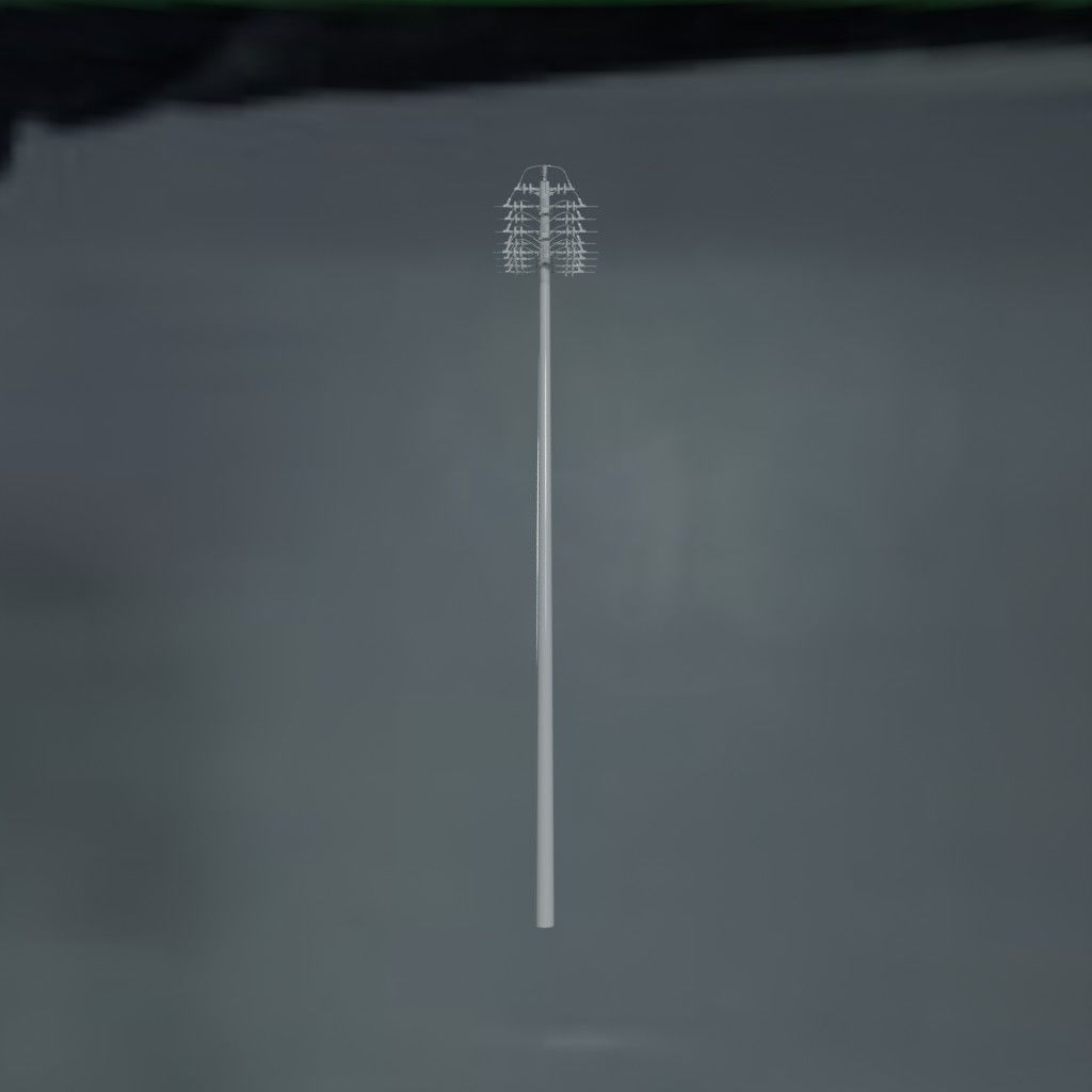 Electronic Concrete Pole Low-poly 3D model_0