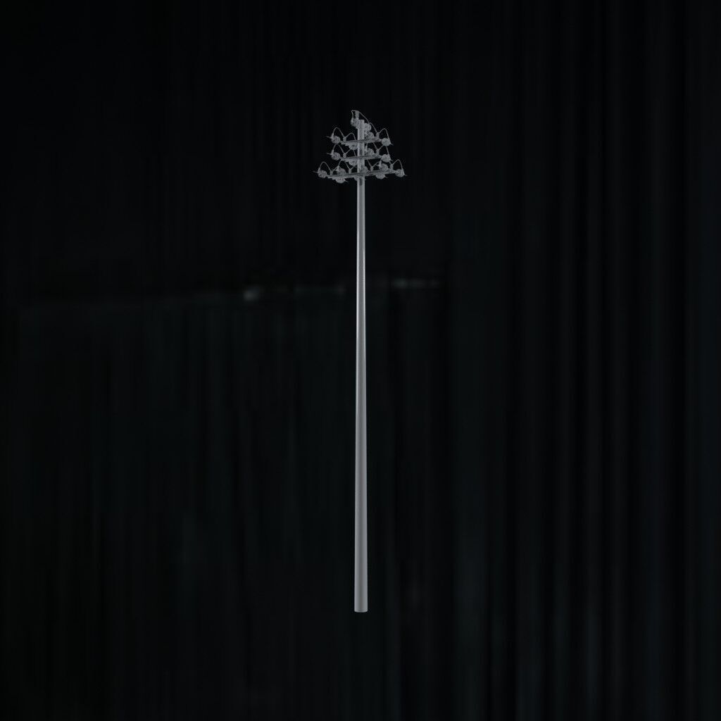 Electronic Concrete Pole Low-poly 3D model_2