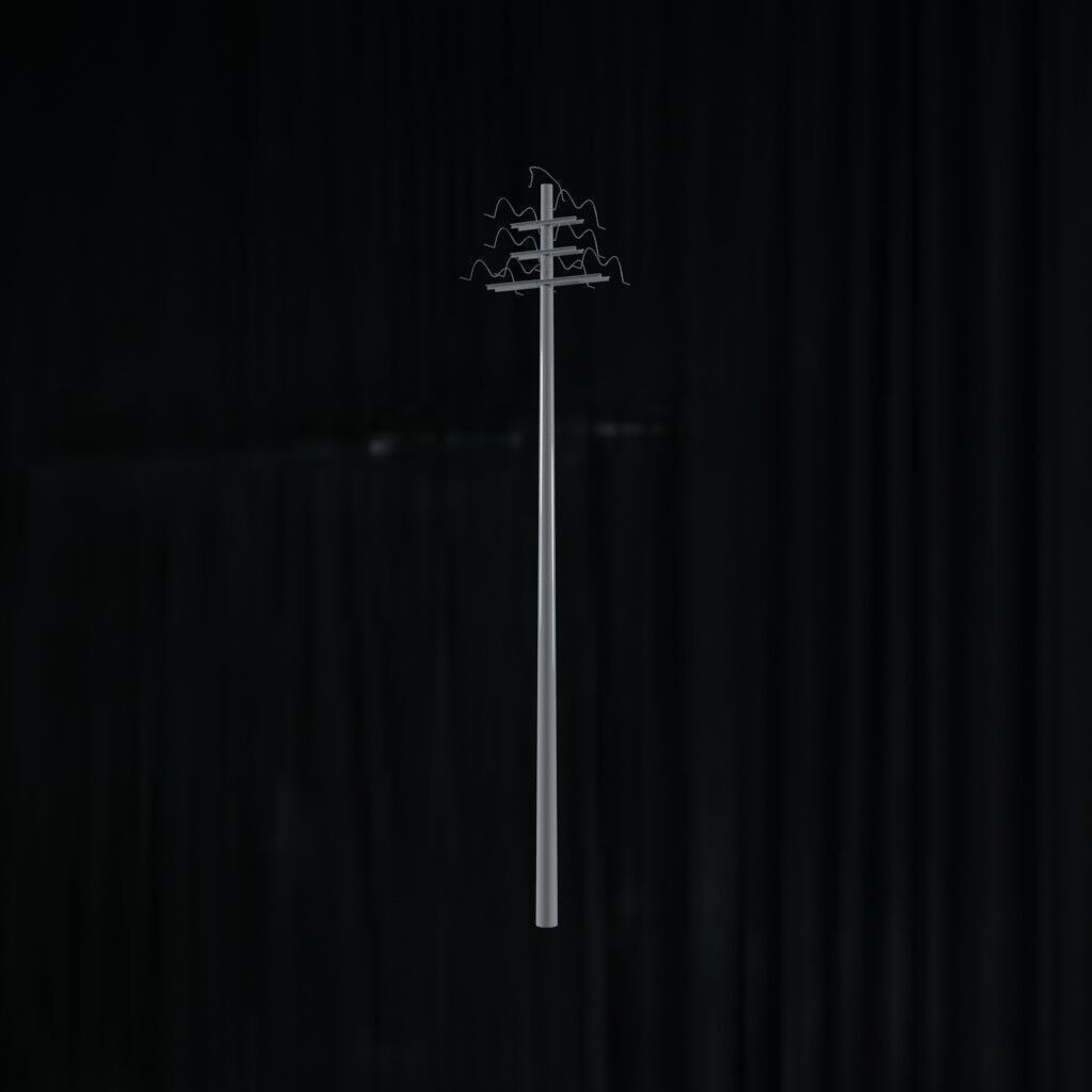 Electronic Concrete Pole Low-poly 3D model_2