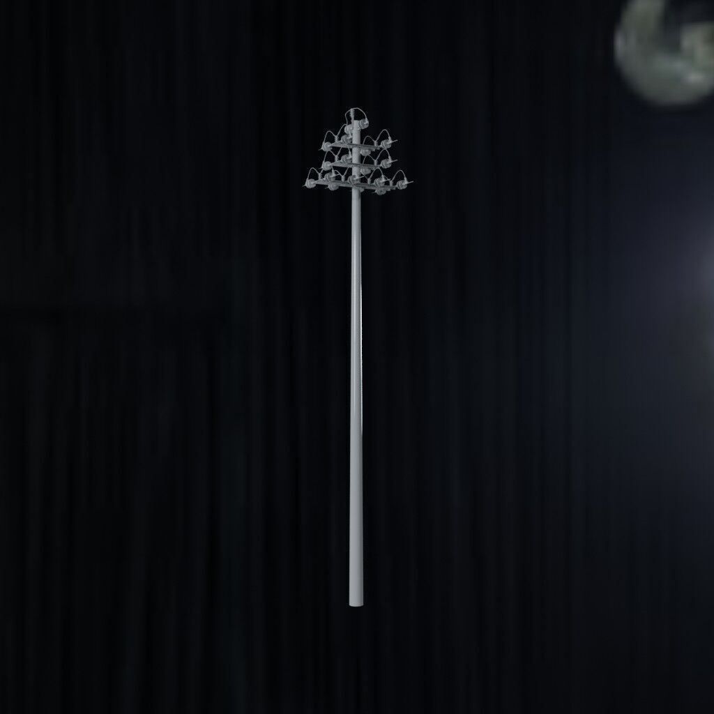 Electronic Concrete Pole Low-poly 3D model_1