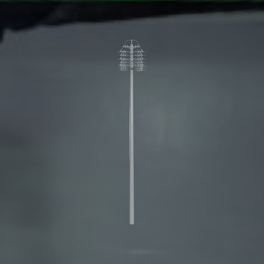 Electronic Concrete Pole Low-poly 3D model_0