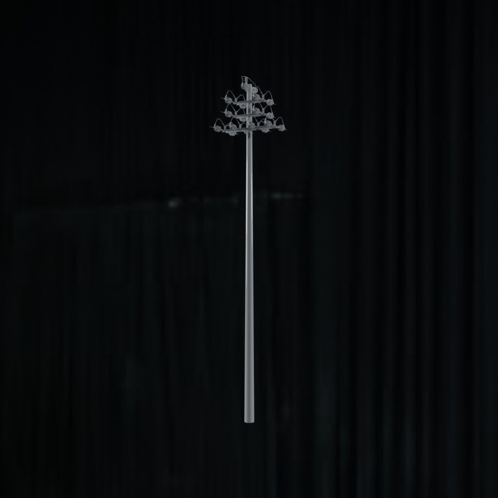 Electronic Concrete Pole Low-poly 3D model_2