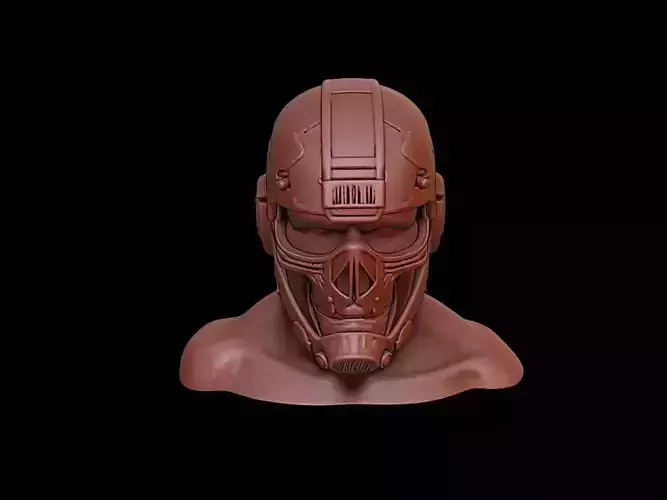 Futuristic Soldier Mask 3d Printing