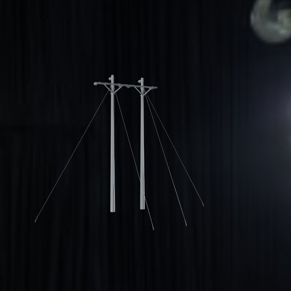 Electronic Concrete Pole Low-poly 3D model_1