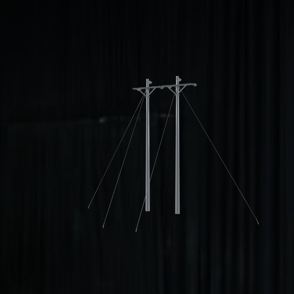 Electronic Concrete Pole Low-poly 3D model_2