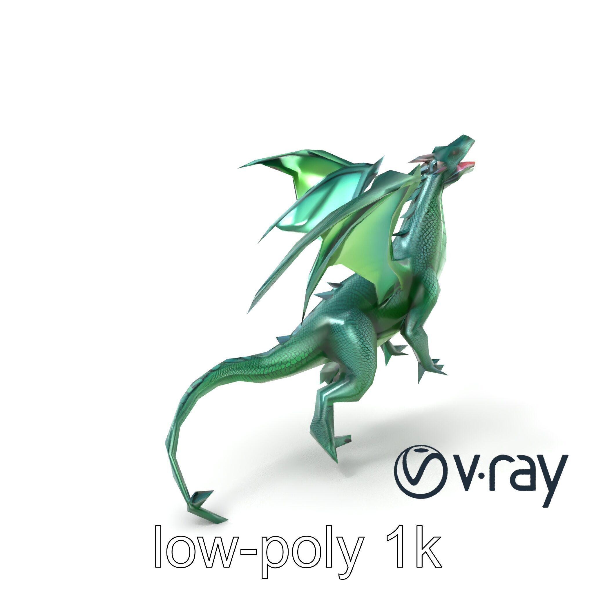 Ancient Wyvern Emerald Scales model pack Low-poly 3D model_2