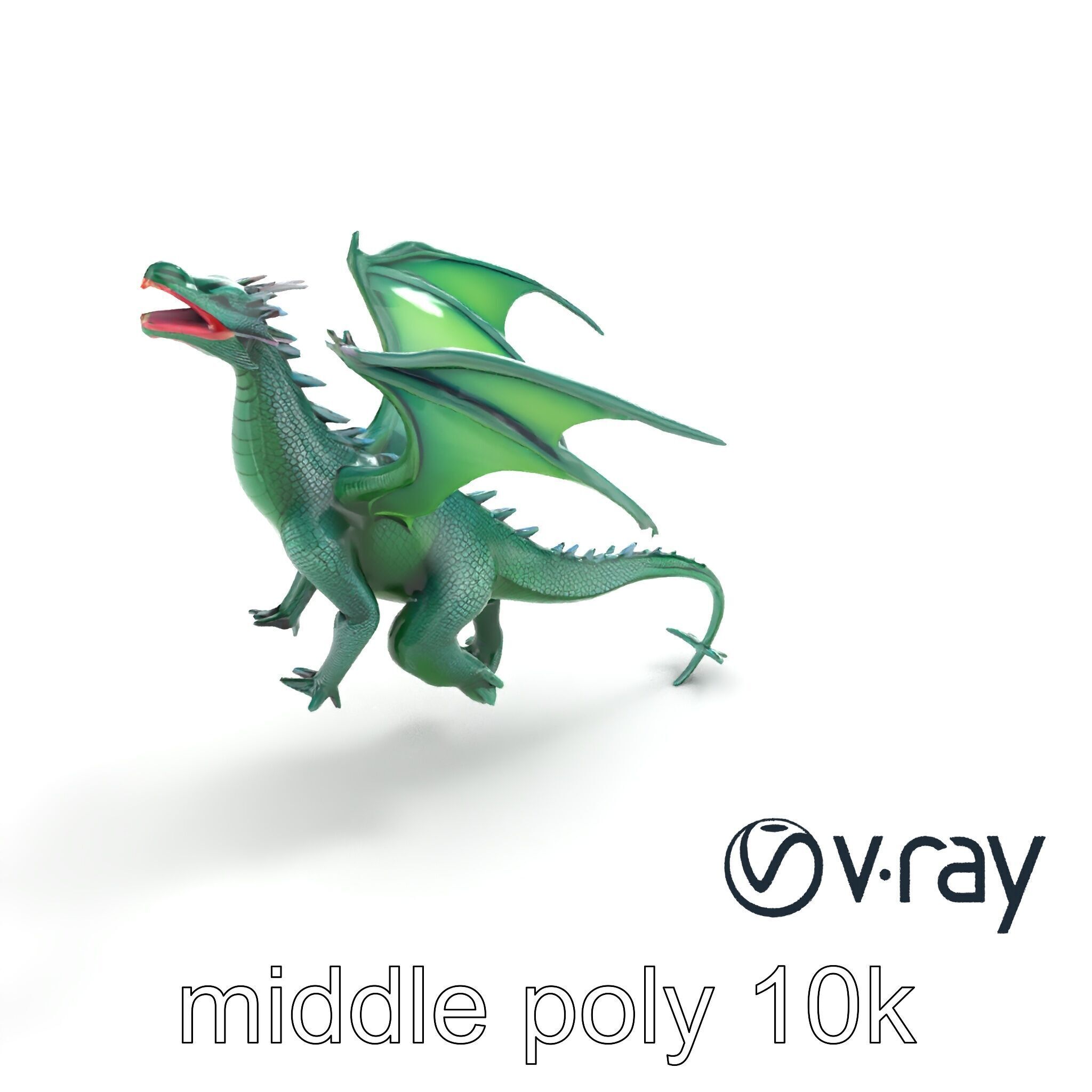Ancient Wyvern Emerald Scales model pack Low-poly 3D model_4