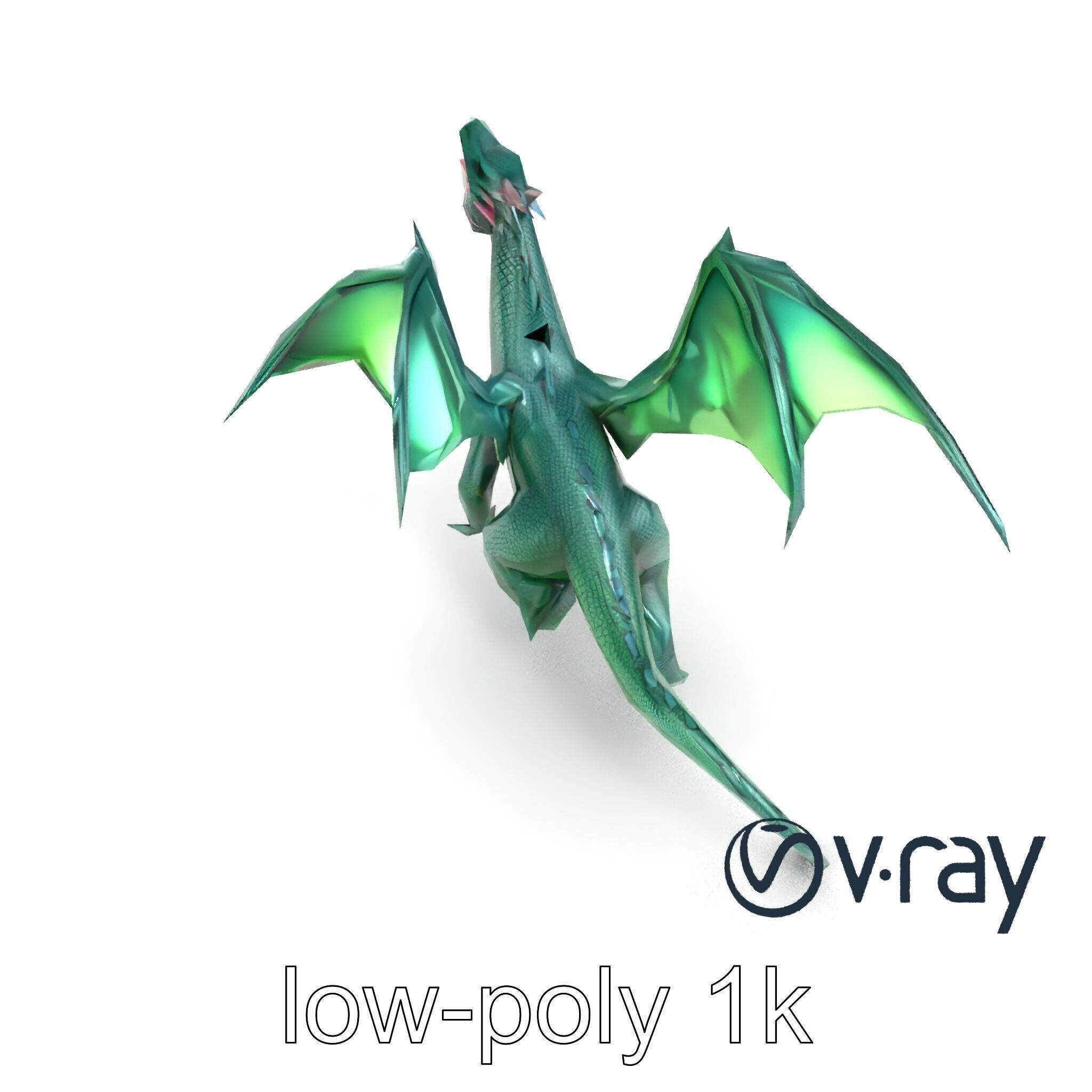 Ancient Wyvern Emerald Scales model pack Low-poly 3D model_8