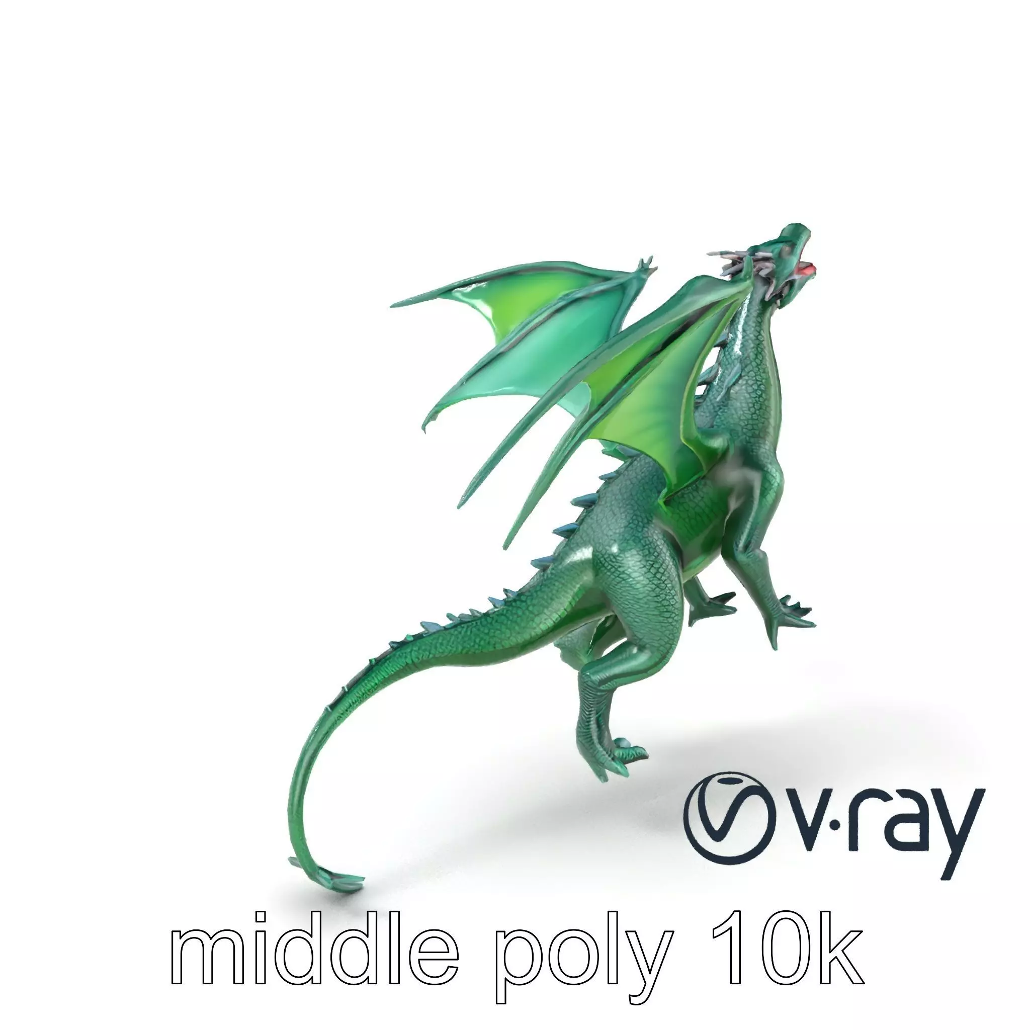Ancient Wyvern Emerald Scales model pack Low-poly 3D model_0