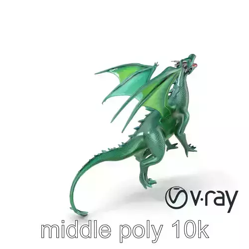 Ancient Wyvern Emerald Scales model pack Low-poly 3D model