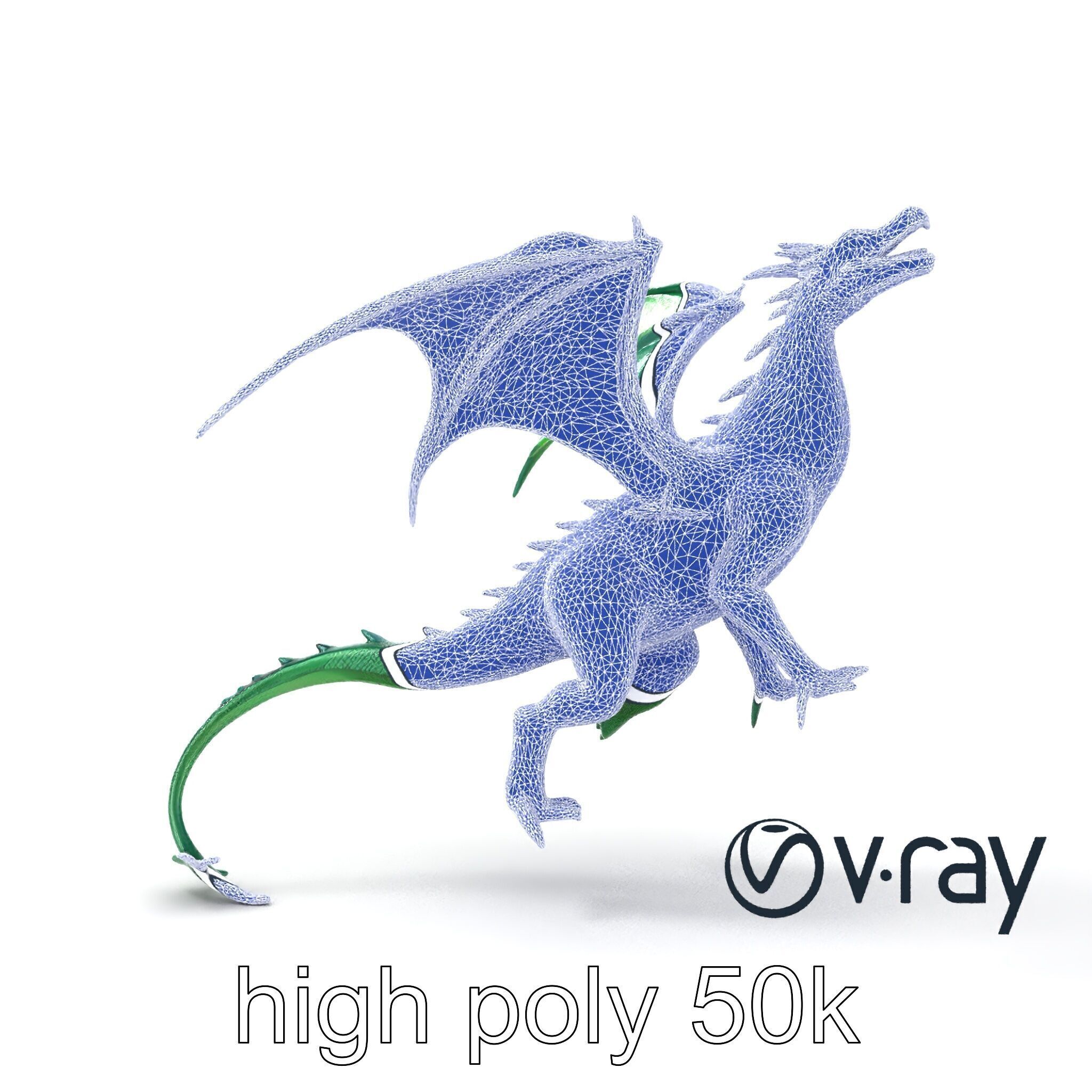 Ancient Wyvern Emerald Scales model pack Low-poly 3D model_25