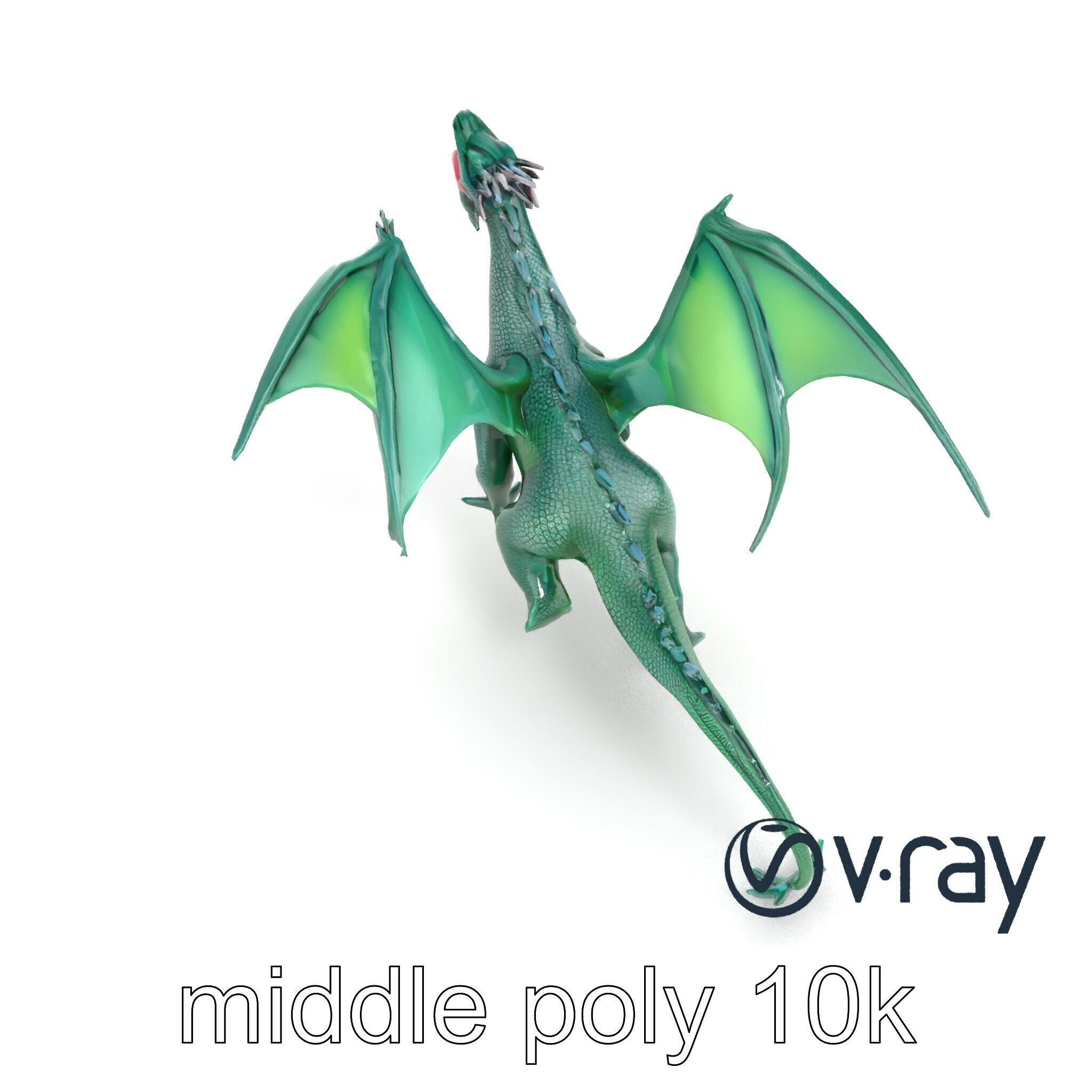 Ancient Wyvern Emerald Scales model pack Low-poly 3D model_7