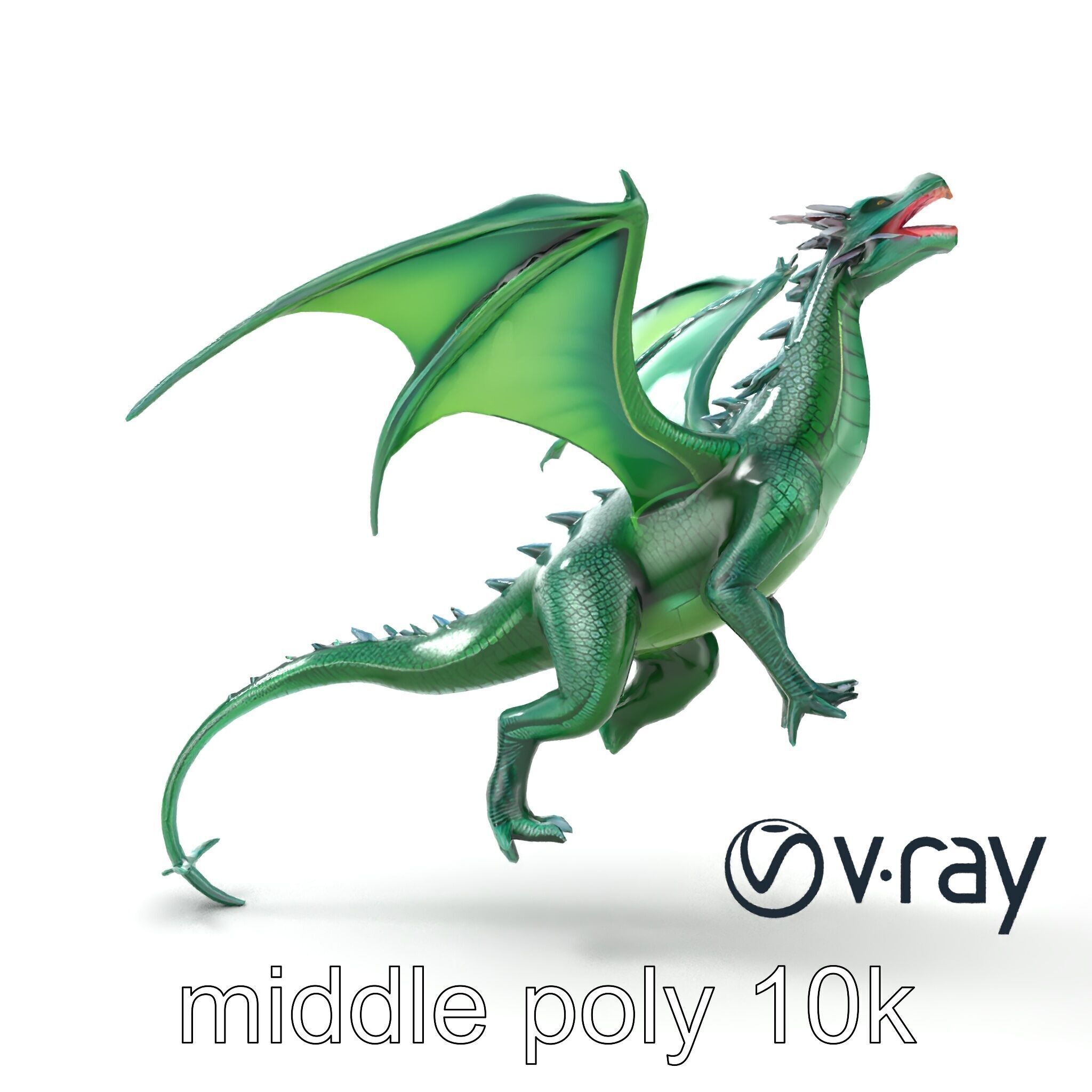 Ancient Wyvern Emerald Scales model pack Low-poly 3D model_20
